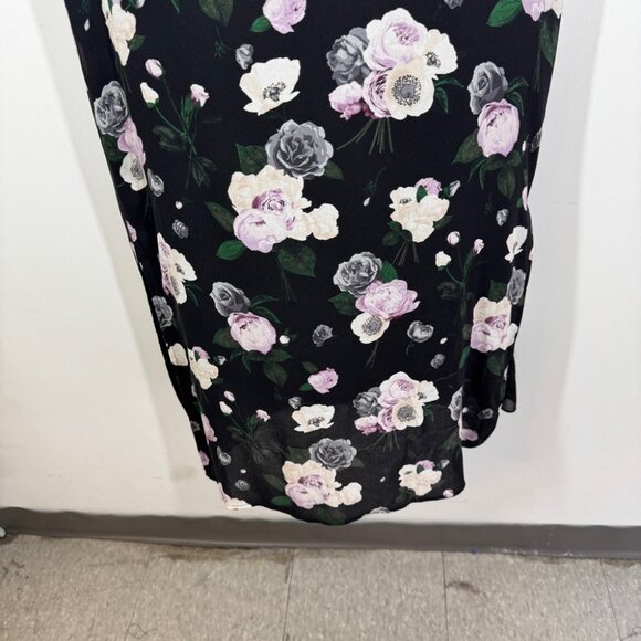 Equipment Femme Black Floral Silk Shift Dress Size S Sleeveless Chic Summer Boho - Picture 6 of 12